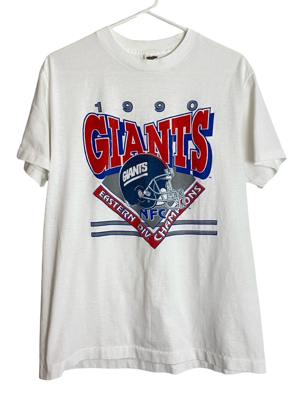Vintage 1990 Giants NFL Football Tee Tshirt Mens Unisex Size Large Made In USA